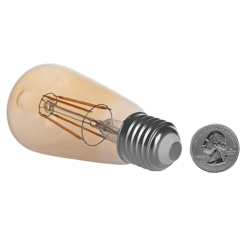 Gold Tint ST15 E26/E27 4W LED Vintage Antique Filament Light Bulb, 40W Equivalent, 4-Pack, AC100-130V or 220-240V Gold Tint ST15 E26/E27 4W LED Vintage Antique Filament Light Bulb, 40W Equivalent, 4-Pack, AC100-130V or 220-240V